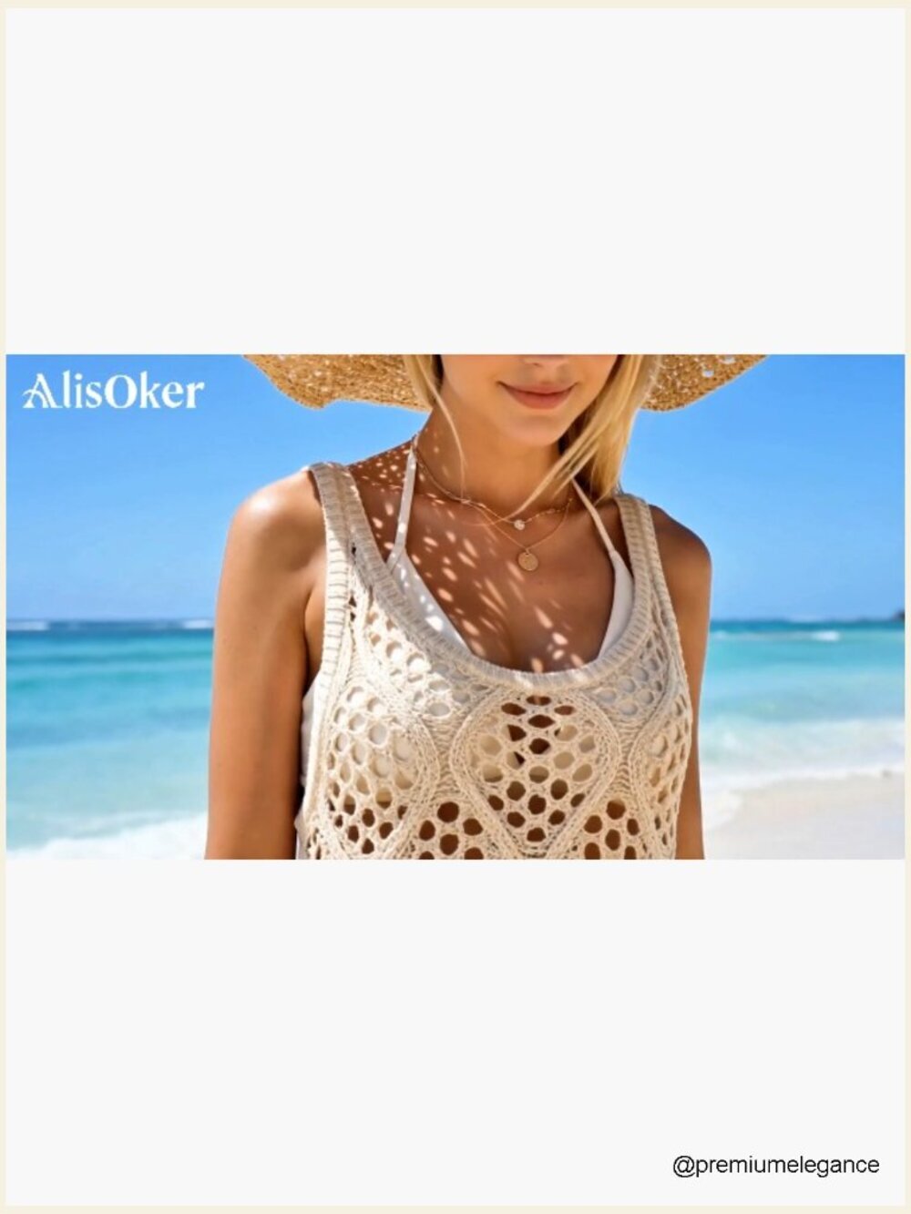 Crochet Sleeveless Tank Top Boho Hollow Out Beach Cover Up Summer Sweater Vest - Picture 7 of 7